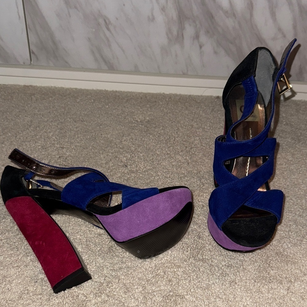 DV by Dolce Vita Blue, Purple, and Red Platform Heels - Picture 3 of 4